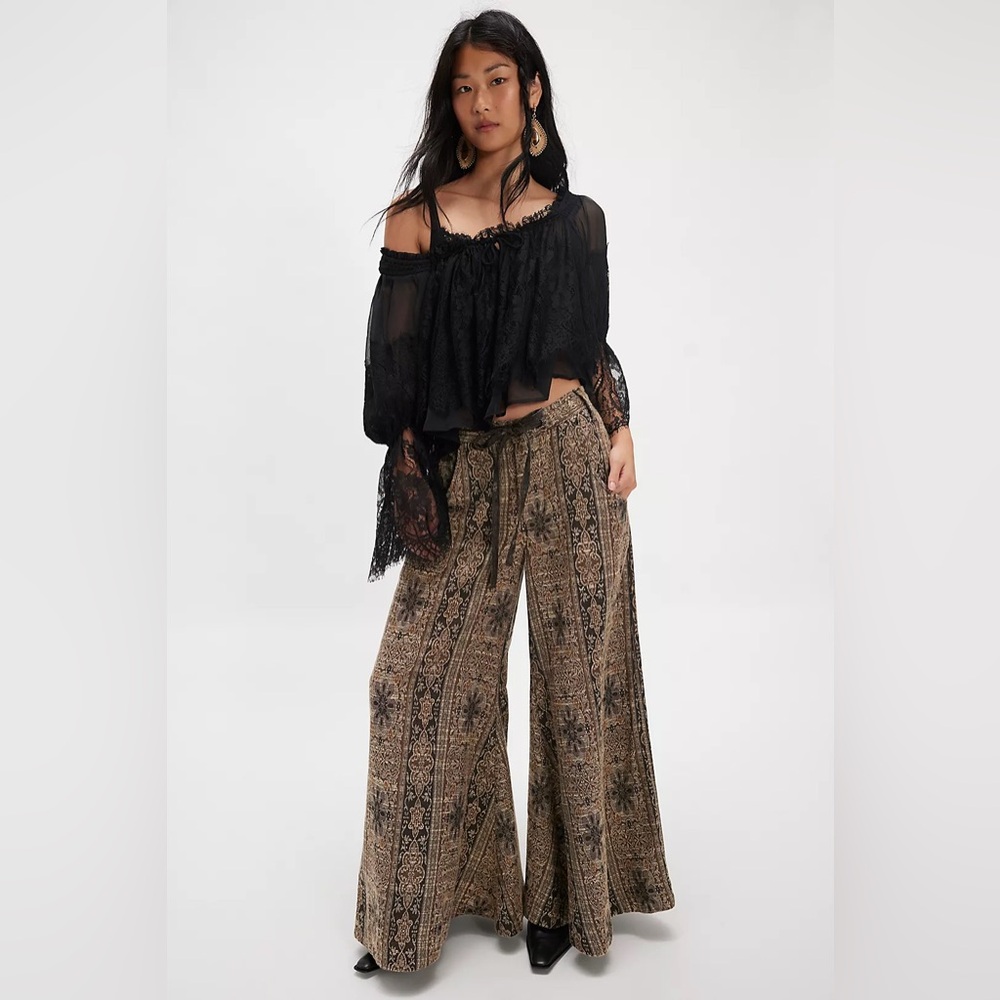 NWT FREE PEOPLE Dahlia Wide-Leg Pants | Original Combo MSRP $198 Size 10